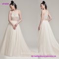 Full Tulle A-Line Zipper Closure Wedding Dress with Sophisticated Bead Encrusted